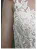 Cap Sleeves Beaded Ivory Lace Glitter Tulle Wedding Dress